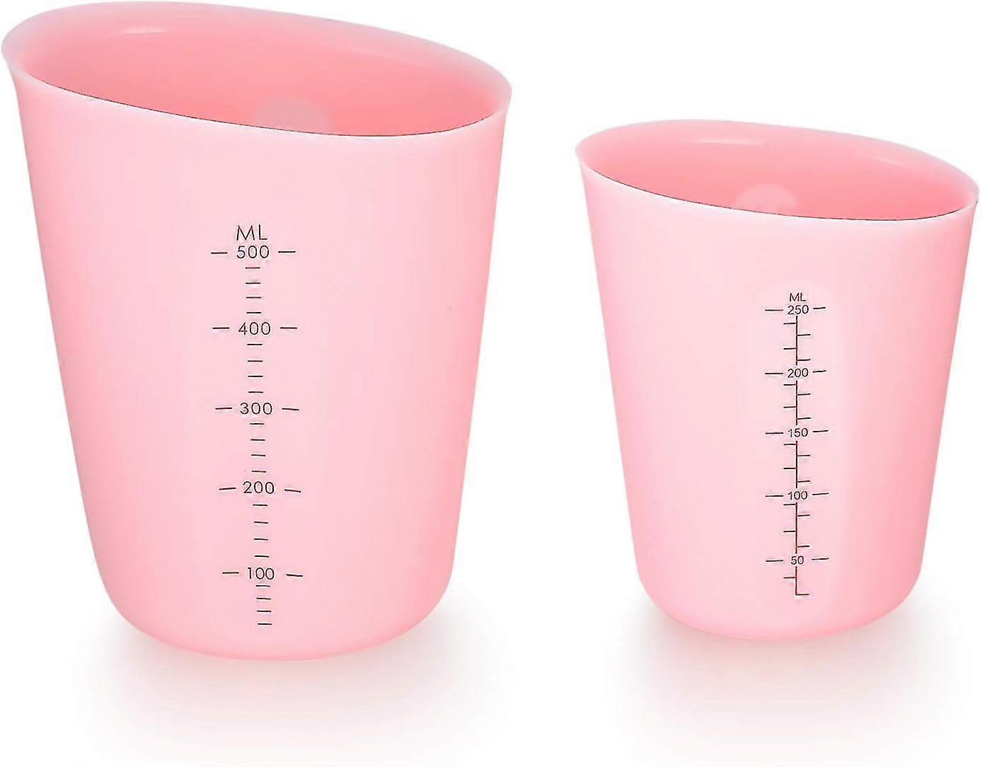 2 Pcs Silicone Measuring Cups Jugs, 250/500ml Mixing Cups with Scale Clear, Cup Measure for Epoxy Resin Casting Molds, Craft, DIY Handmade