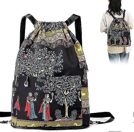 Drawstring Foldable Large Capacity Dry-wet Separation Travel Sports Backpack, Exotic Drawstring Gym Sack Backpack Bag, Foldable Waterproof DrawString 