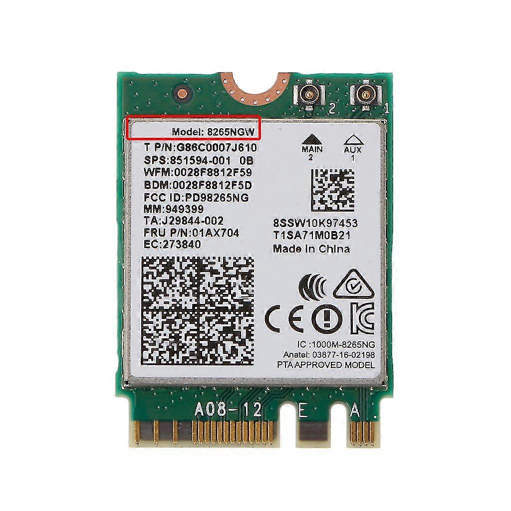 بطاقة Intel 8265AC مزدوجة النطاق NGFF WiFi M.2 2.4 / 5 جيجاهرتز
