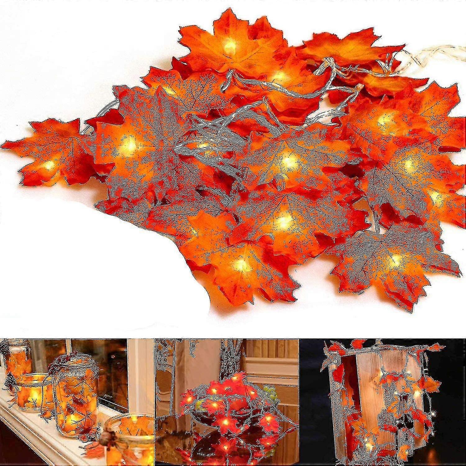 20 Led Maple Leaves Fall Decoration Lights,for Party Decorations