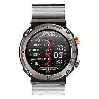 1,39-Zoll-Smartwatch, drei Beweise, Bluetooth-Anruf, Herzfrequenz, Blutsauerstoff, Multisport, Schrittzähler, Smart-Armband, silbernes Bambusarmband