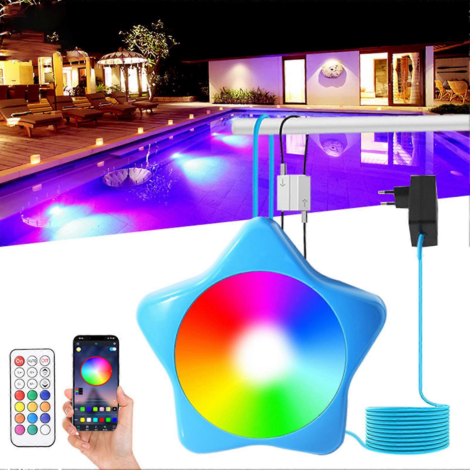 LED Pool Lights with APP Control Underwater Submersible Lights with Magnets Music Sync Color Changing Pool Lamp 110240V EU Plug