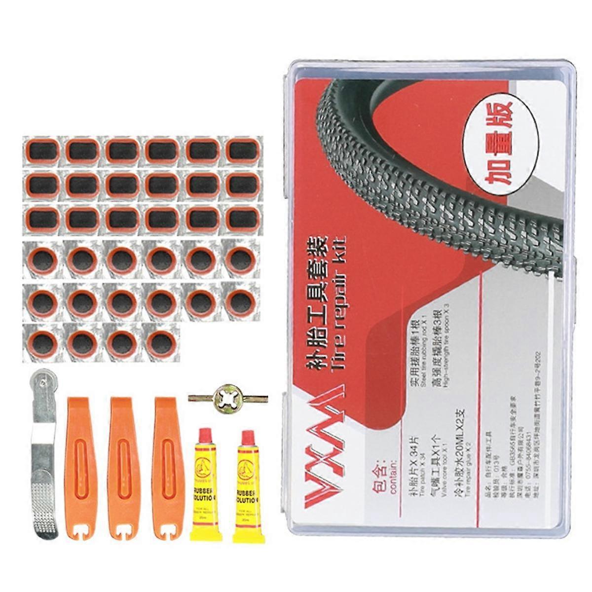 Bike Bicycle Cycling Tire Repair Kit Tool Set Inner Tube Patching Tyre Filler Glue Free Cold Patch Sealant Fix