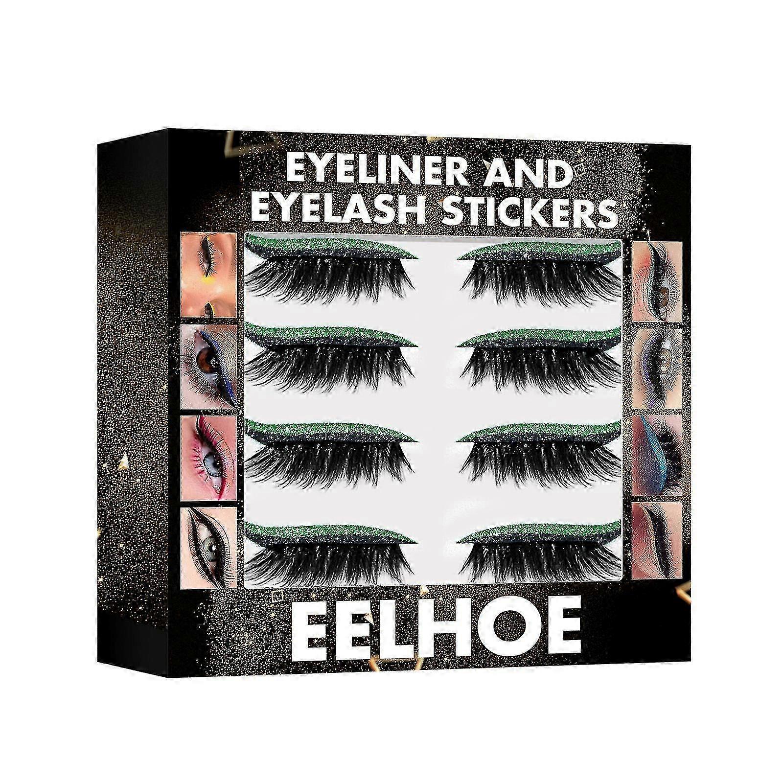 New 7-color Glitter Eyeliner Glue-free Self-adhesive Eye Shadow False Eyelashes Curling Eyelashes Eye Mak