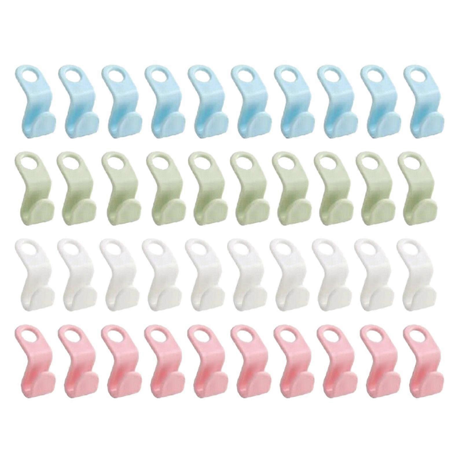 40 Pcs Clothes Hanger Connector Hooks Closet Hangers Organizer Space-saving Clip