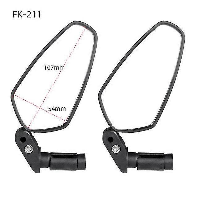 Deemount 1 Pair Bicycle Rear View Glass Mirror Bike Handlebar Wide Range Back Sight Light Reflector Angle Adjustable Mirrors