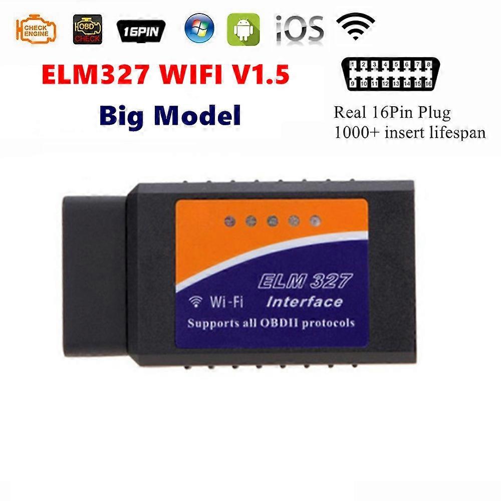 2021 ELM327 WIFI V1.5 Works on iOS Android Windows Code Reader 16Pin Plug Mini ELM 327 WIFI V1.5 OBD 2 Interface Scanner