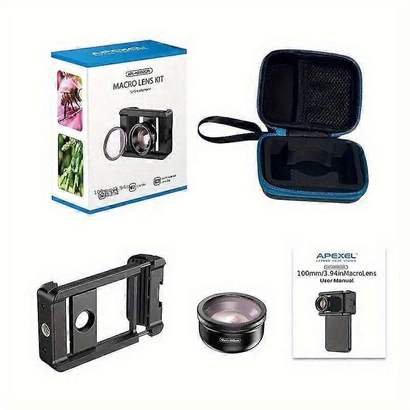 APEXEL 100mm Macro Lens with CPL filter for Smartphone, HD Macro Photography Lens Universal Clamp Micro Lenses for iPhone, Samsung, Oneplus, Android P