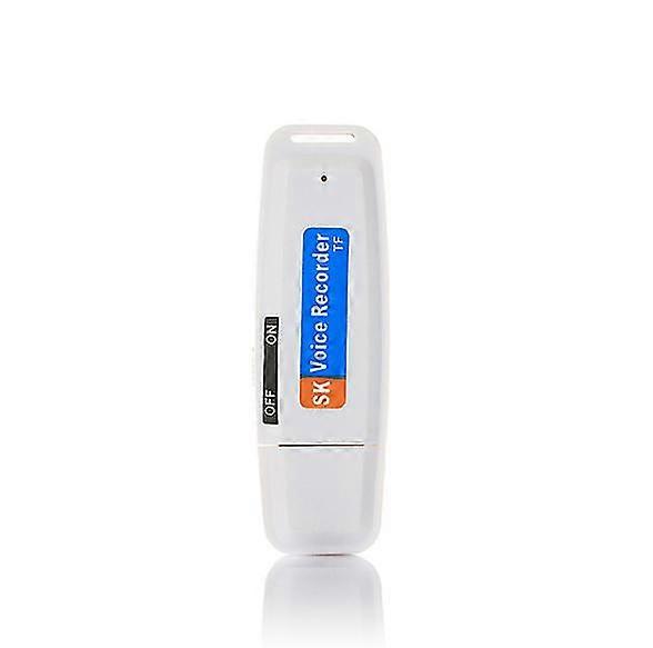Digital Voice Recorder USB Flash Drive, WAV U Disk Shaped Recorder Musikwiedergabefunktion für Meetings, Interviews (Weiß)