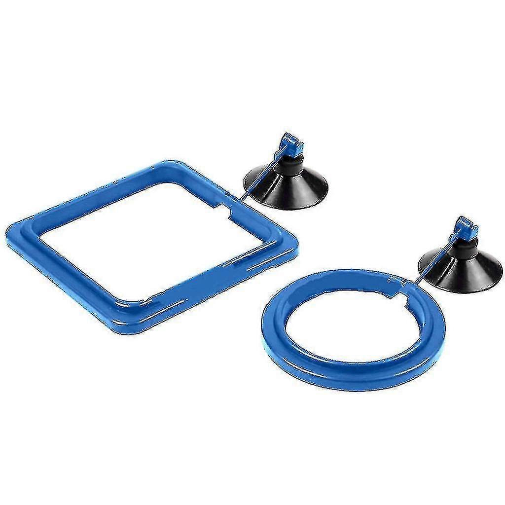 2個の給餌リング水族館魚タンクステーション浮遊食品タリーフィーダースクエア/サークル