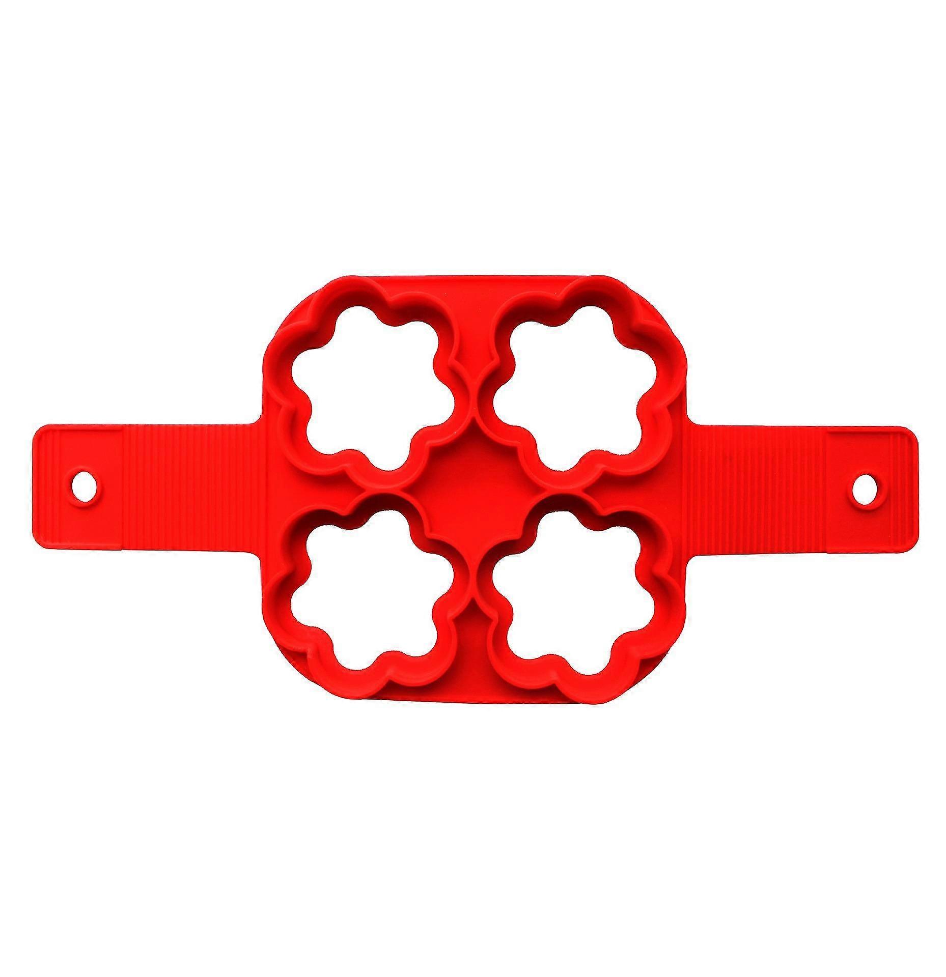 Pancake Flipper Silicone Egg Molds Egg Muffin Maker Nonstick Silicone Baking Mould(2pcs, Red)