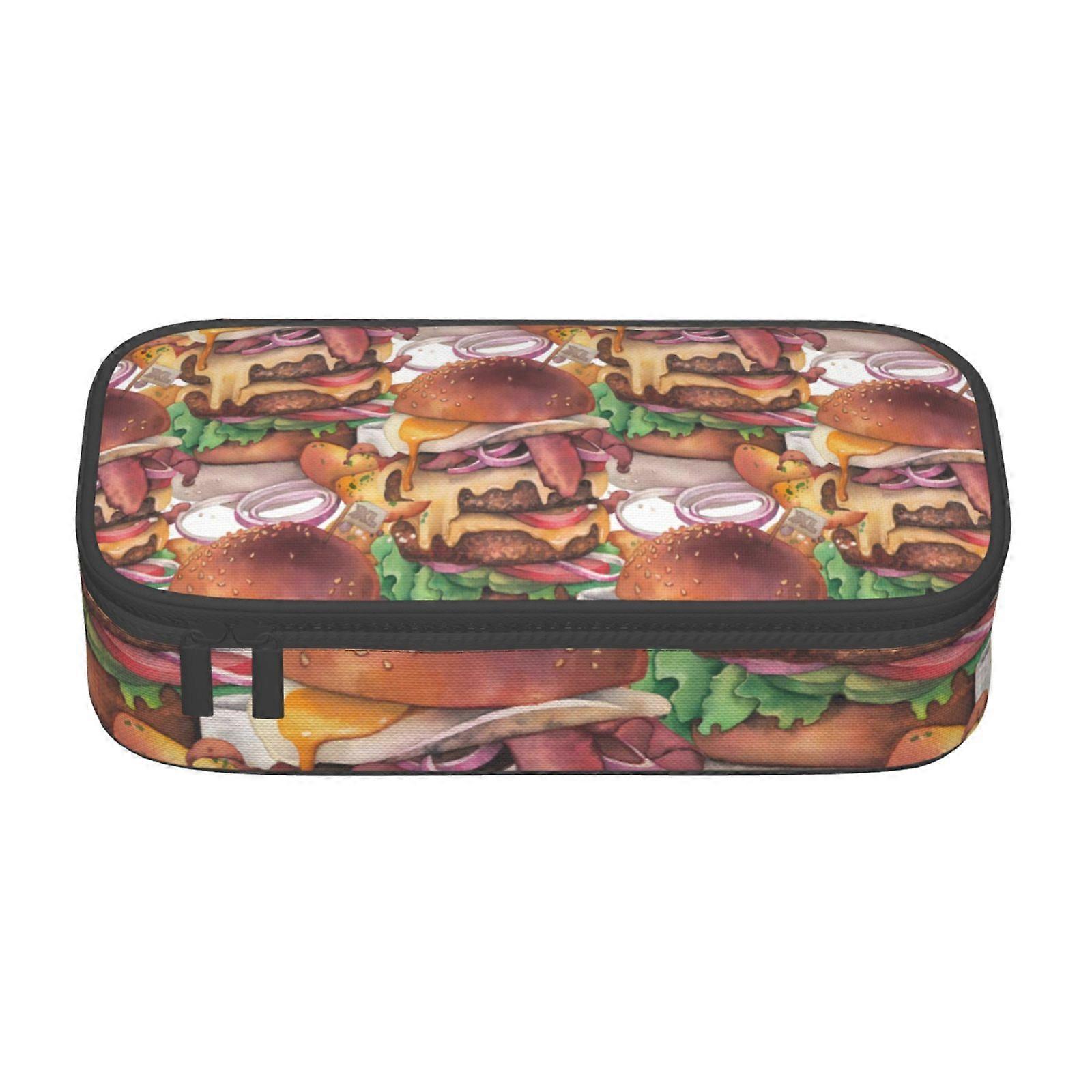 ضخمة برجر نمط مقلمة حقيبة كبيرة سعة قلم رصاص حقيبة ماكياج اللوازم المكتبية القرطاسية صندوق قلم رصاص مع سحاب