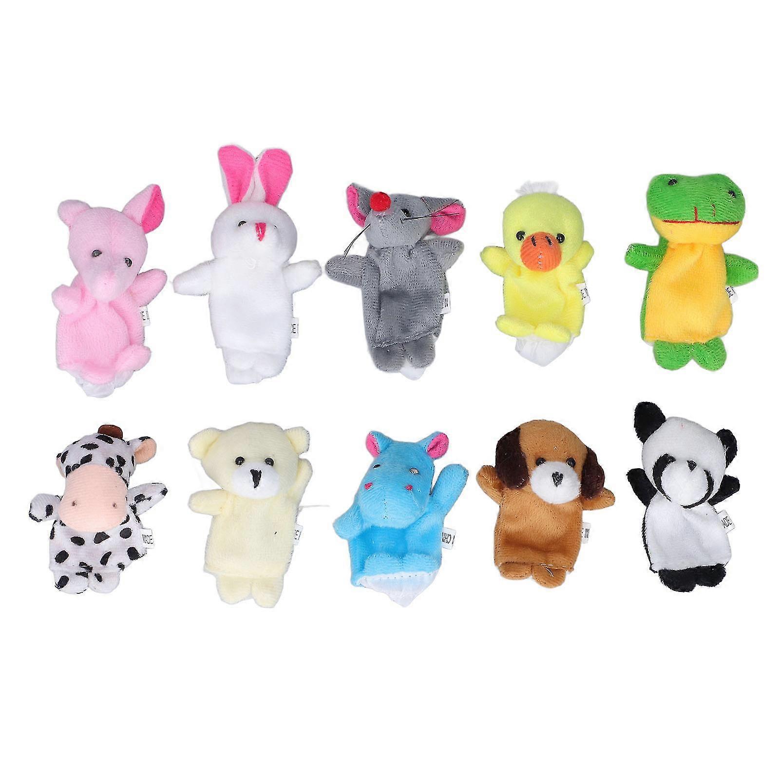 Cute Cartoon Animal Finger Puppets Set of 10 Plush Hand Gloves for Kids Ages 3 and Up