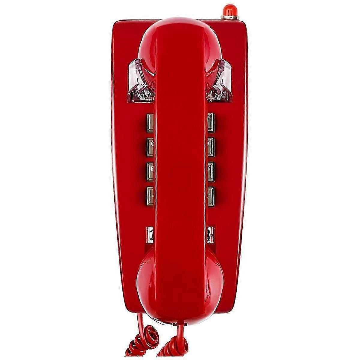 Classic Wall Phones for Landline with Mechanical Ringing, Single Line 2554 Wall Telephone with Voic