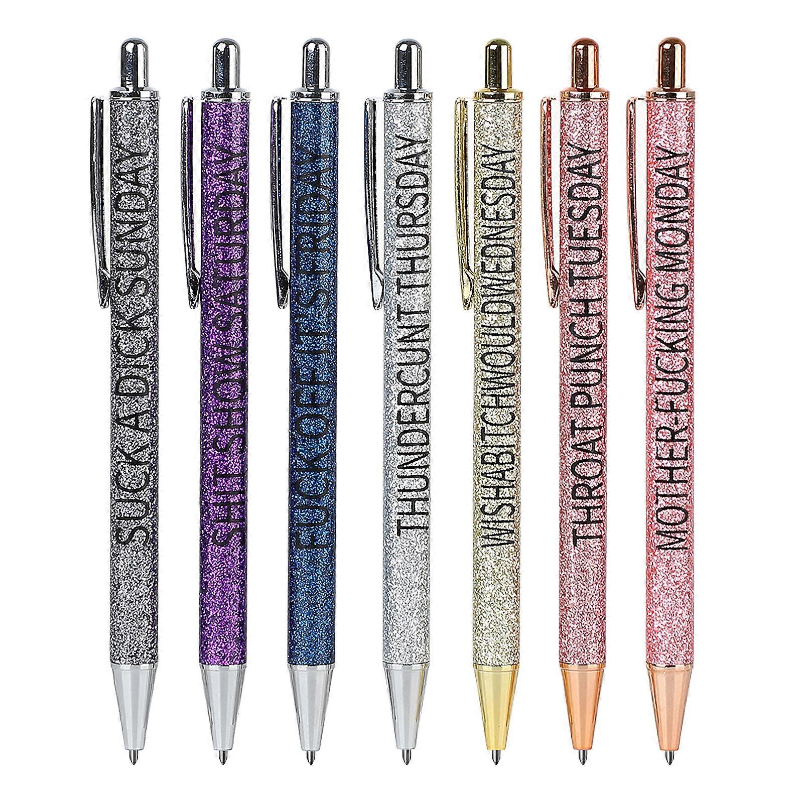 7pcs Ballpoint pen set new fun pen evil fun black refill