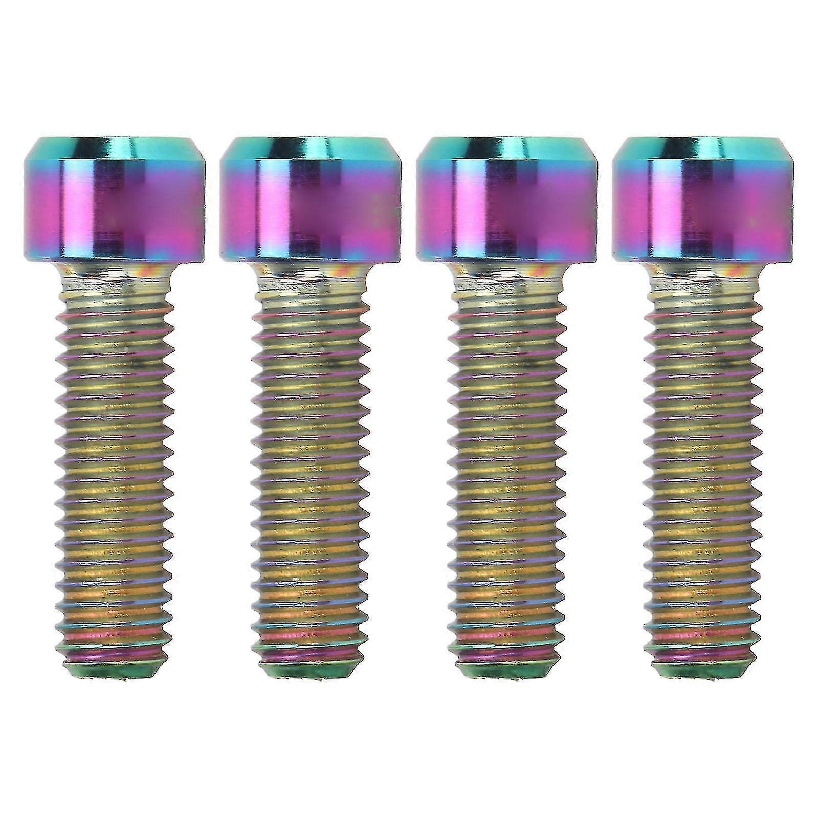 RISK Titanium Alloy M6 X 20mm Disc Brake Caliper Fixed Screw for Mountain Bike - Set of 4