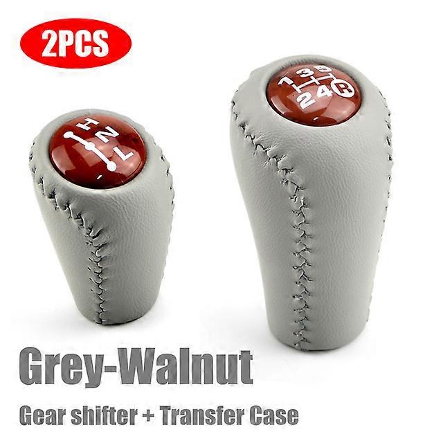 Car Interior ABS+Leather Car Styling 5 Speed Manual Transmission+Transfer Gear Shift Knob For Toyota Prado LC120 Land Cruiser Prado 03-09