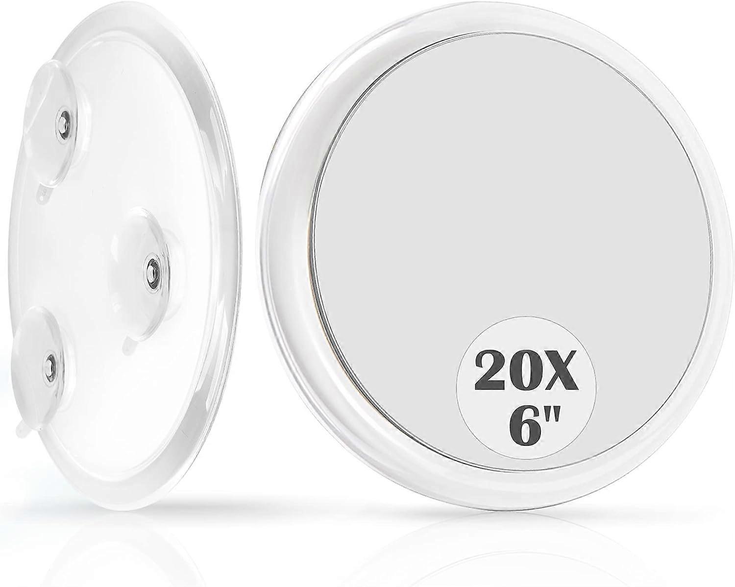 20X Magnifying Mirror with Suction Cups, Use for Makeup Application, Tweezing, and Blackhead/Blemish Removal-6Inch