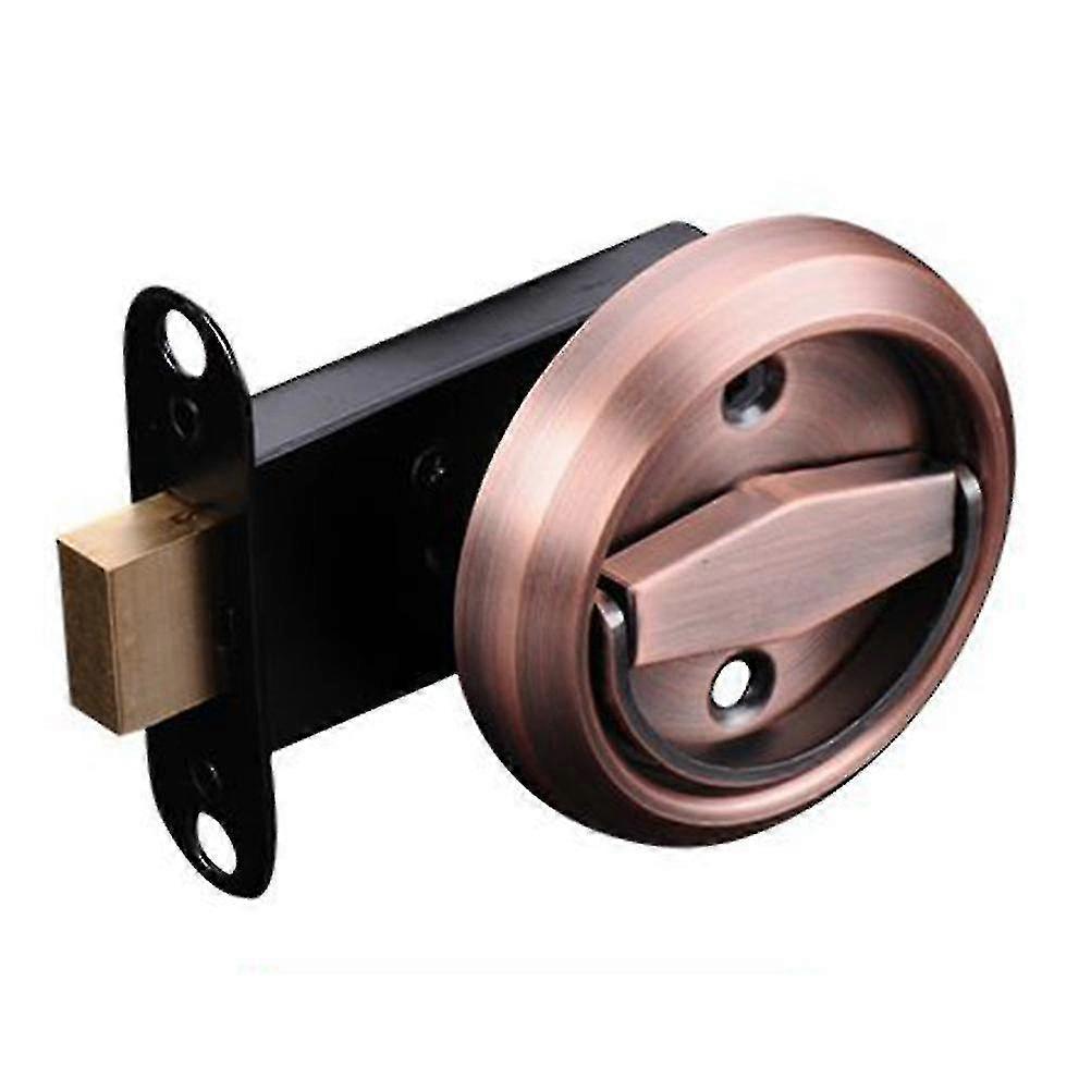 1pc Durable Stainless Steel Concealed Pull Ring Single-sided Lock For Door