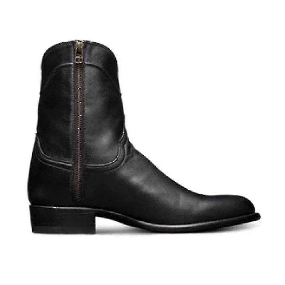 Erkekler Kovboy Batı Çizme Bilek Patik Düşük Topuk Ayakkabıları