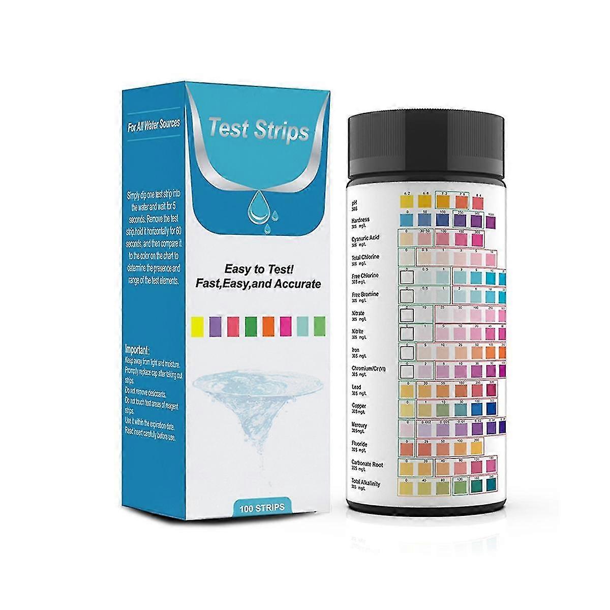 16 in 1 Drinking Water Test Kit Professional Hardness Testing Kits, Tap and Water Test Strips with Hardness 100 PCS
