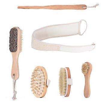 Douche Droge Borstel Set - Lichaam Exfoliëren borstel Body Brush Natuurlijke Zachte Borstelharen Voor Bad