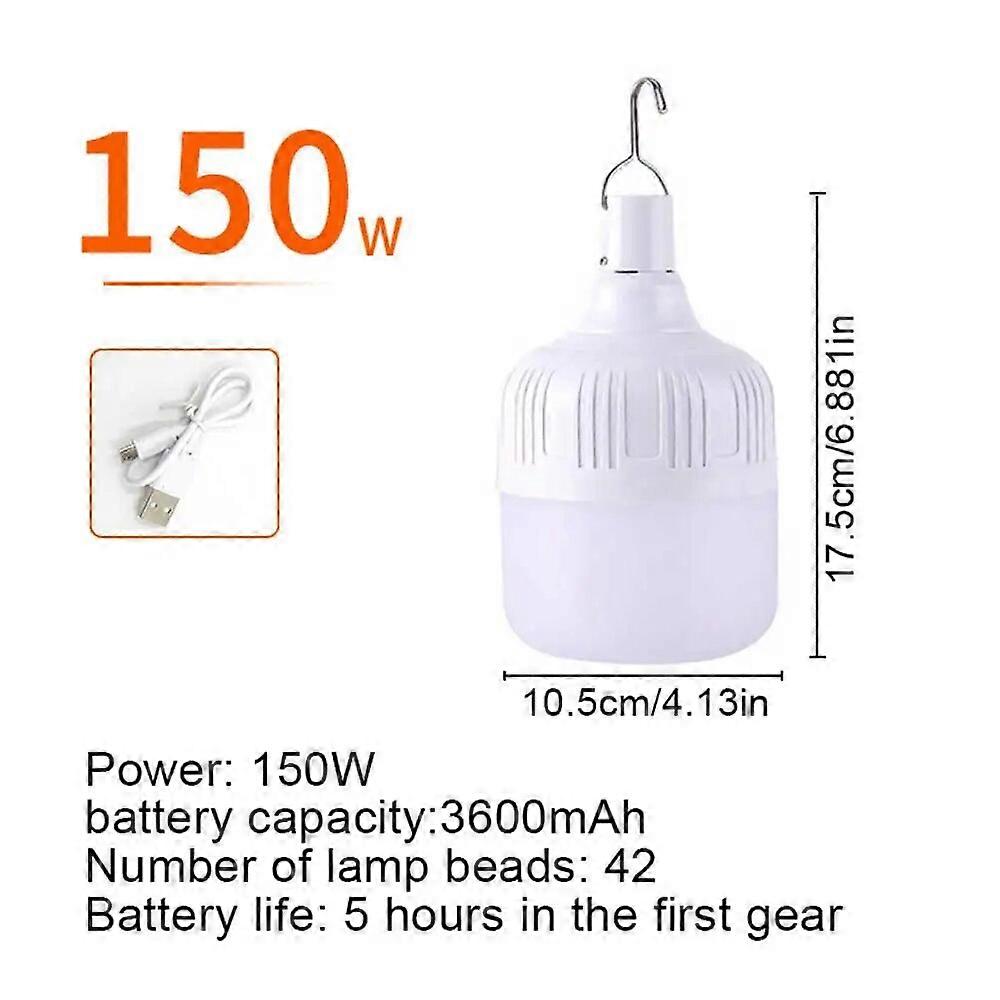 20W/80W LED Emergency Lights Outdoor Lantern Bulb Portable Tent Lamp USB Charging BBQ Camping Light for Patio Porch Garden