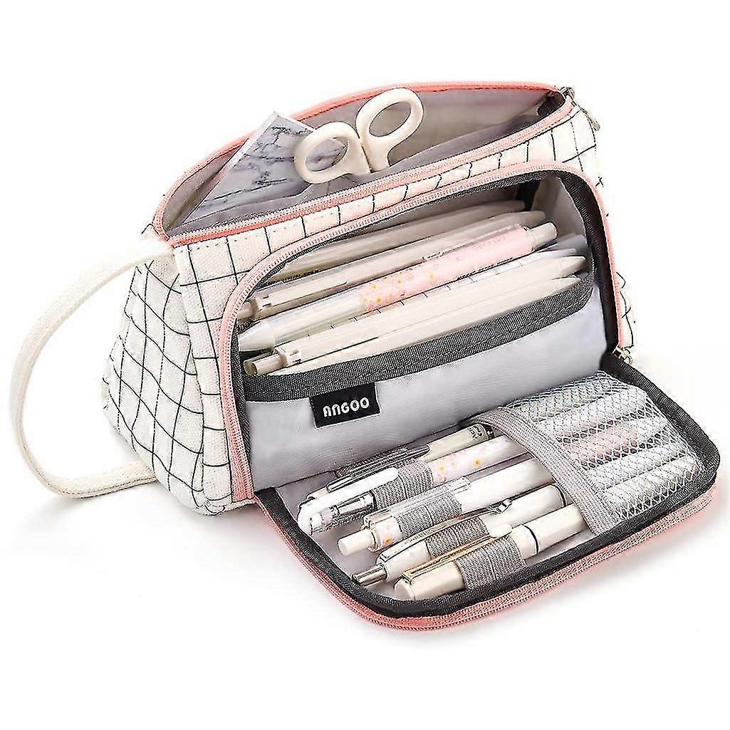 Large Capacity Colored Canvas Storage Pouch Marker Pen Pencil Case