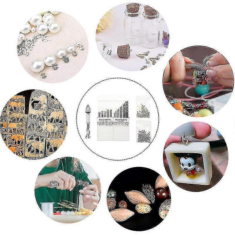 37 Pcs Tool Kit Hand Carving Punching Pcb Mini Drill Bit Hand Twist Drill Chuck Set