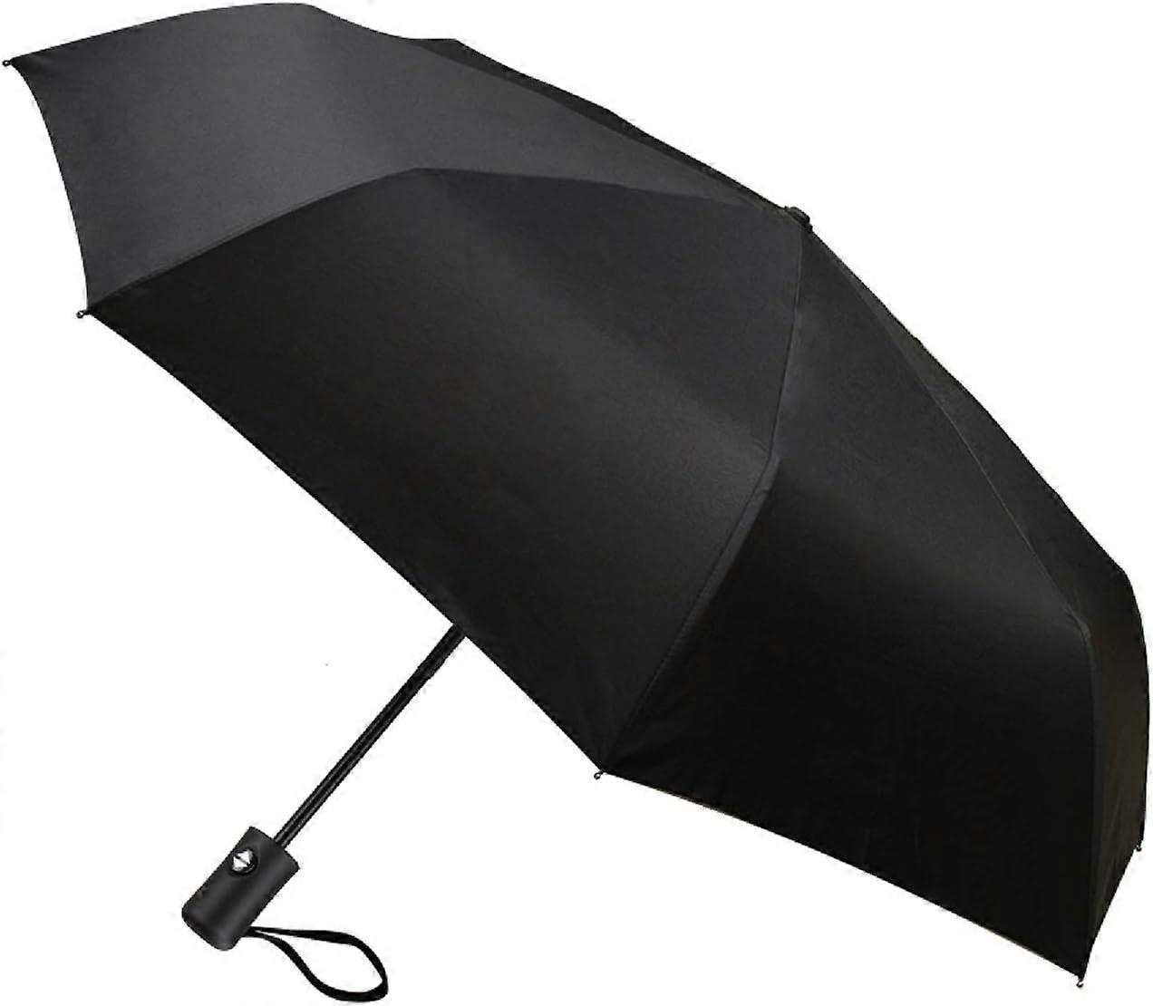 Compact Folding Travel Umbrella - Automatic Windproof (One Button Open/Close Black)