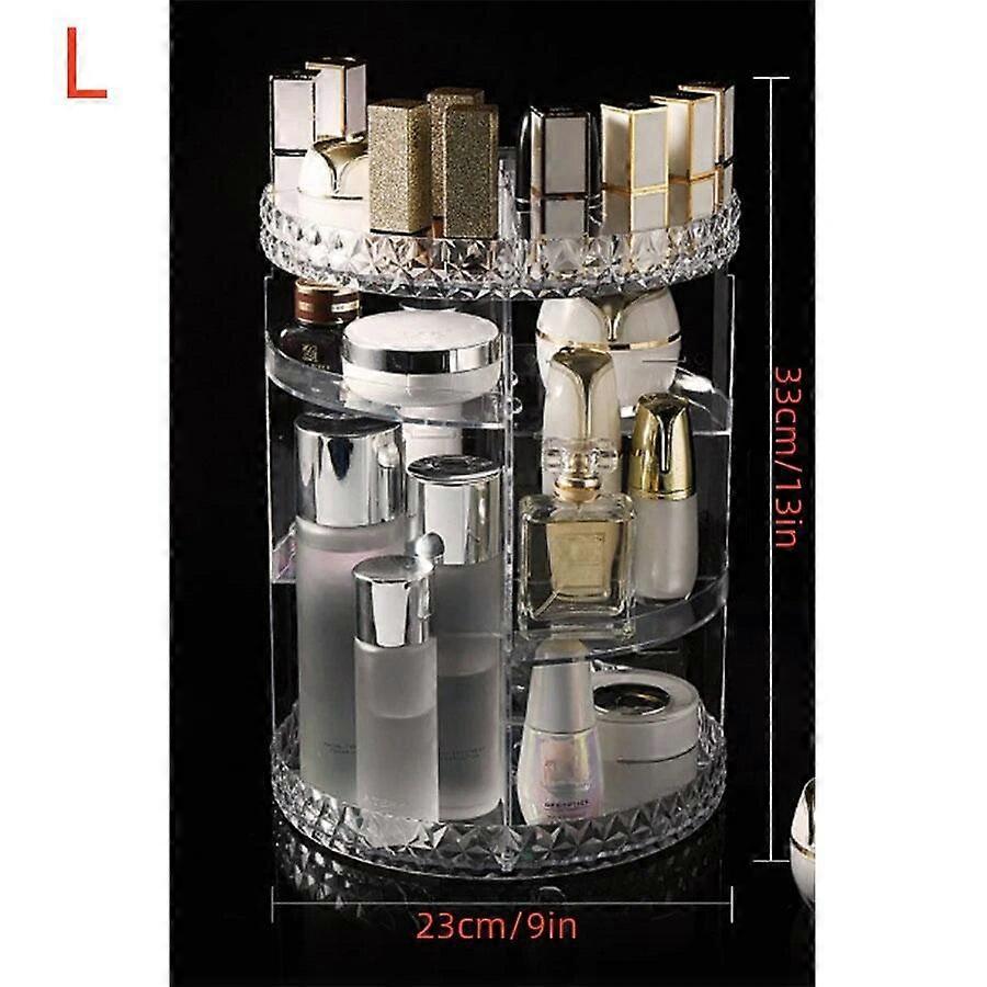 1pc化粧品オーガナイザー、360度回転可能な調整可能な化粧品収納ディスプレイケース、簡単な組み立てが必要
