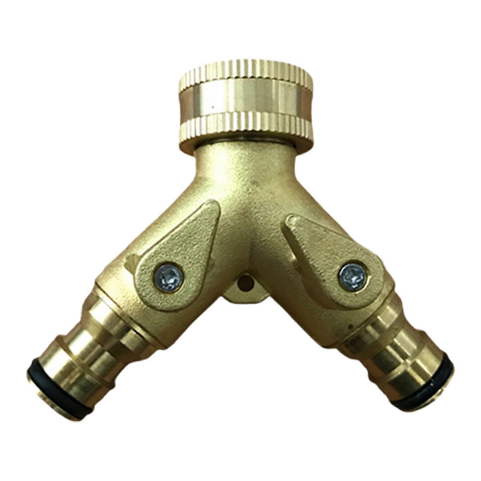 Brass Nipple Connector Garden Faucet Splitter Y-type 2-way Ball Valve Adapter QinHai