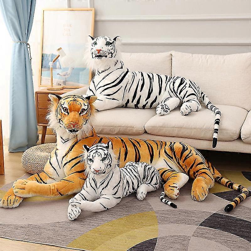 1 قطعة 75/90 سم محاكاة إبداعية النمر أفخم لعبة محشوة لينة الحيوان الغابات النمر وسادة الدمى للأطفال هدية عيد ميلاد الاطفال