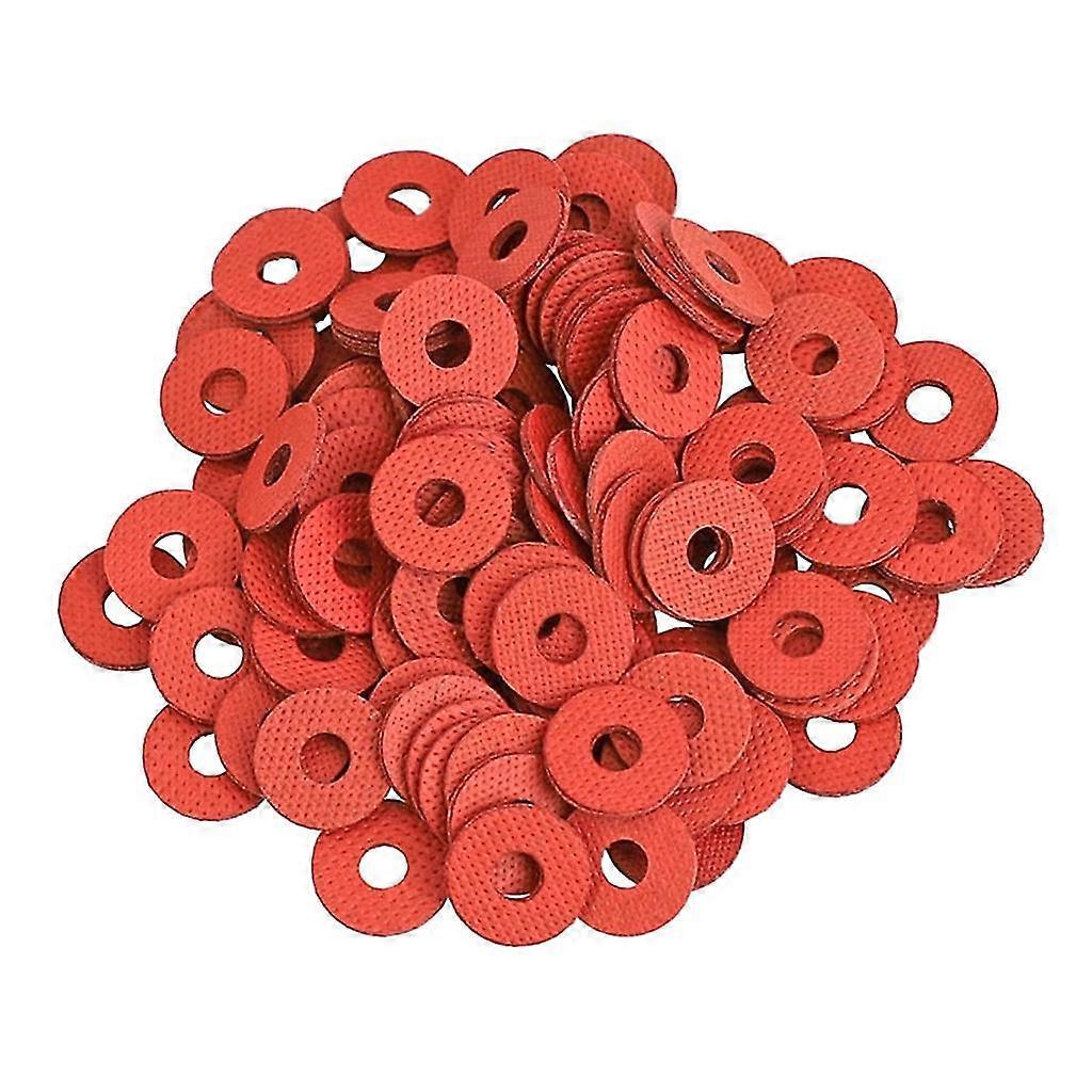 Insulating Fiber Screw Washers 100pcs Red For Motherboard 8cm/3cm Diameter