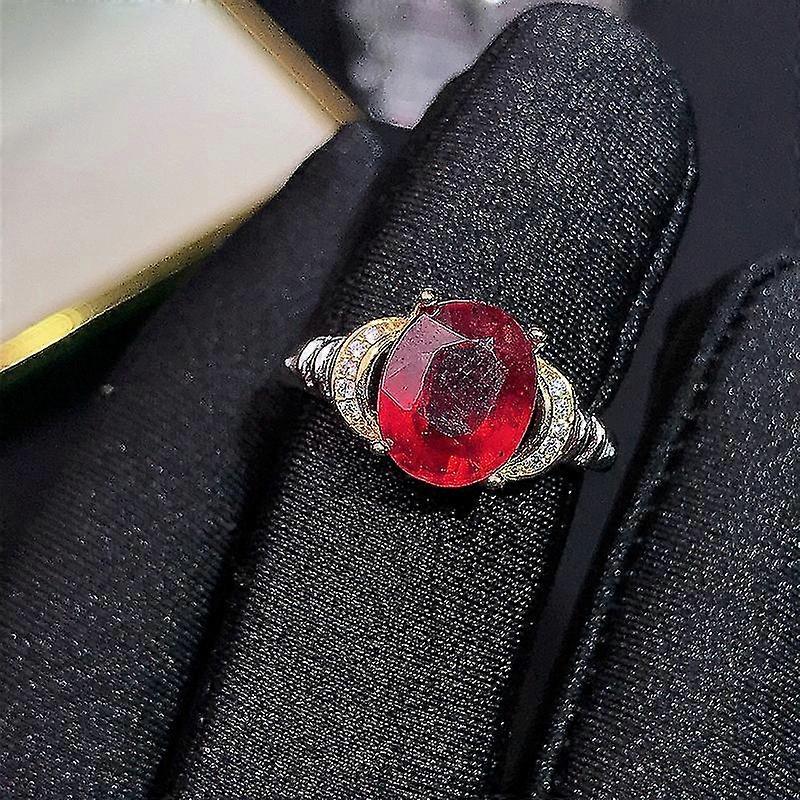 Gift for girlfriend lover 925 sterling silver    Ruby Women's Ring   Inlaid Ruby Women's Ring