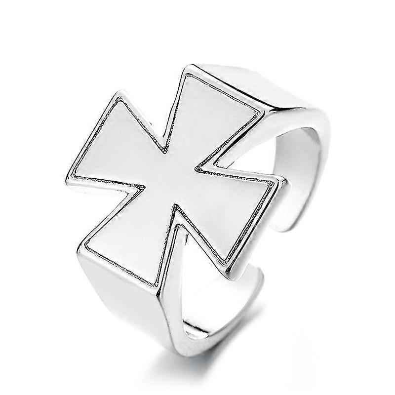 Simple Cross Ring Female Ins Opening Adjustable Thick Wide Ring Trend Joyería