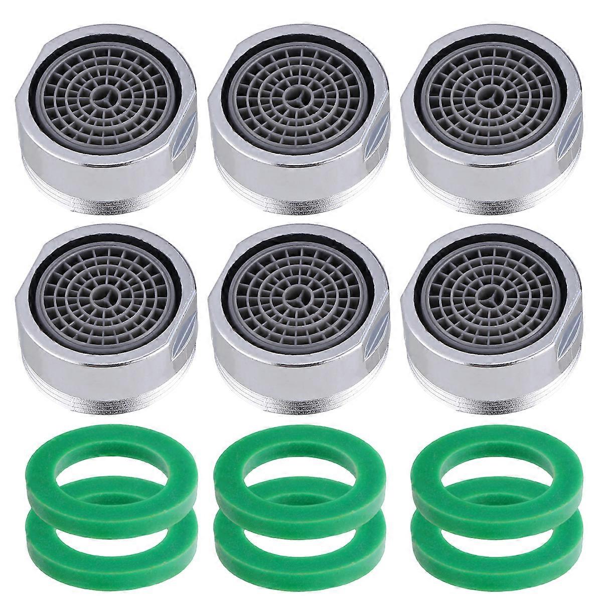 6pcs 24mm Home Kitchen Threaded Plastic Aerator Faucet Bubbler Sprayer Water Saving Filter Faucet Nozzle Polished Filter tools