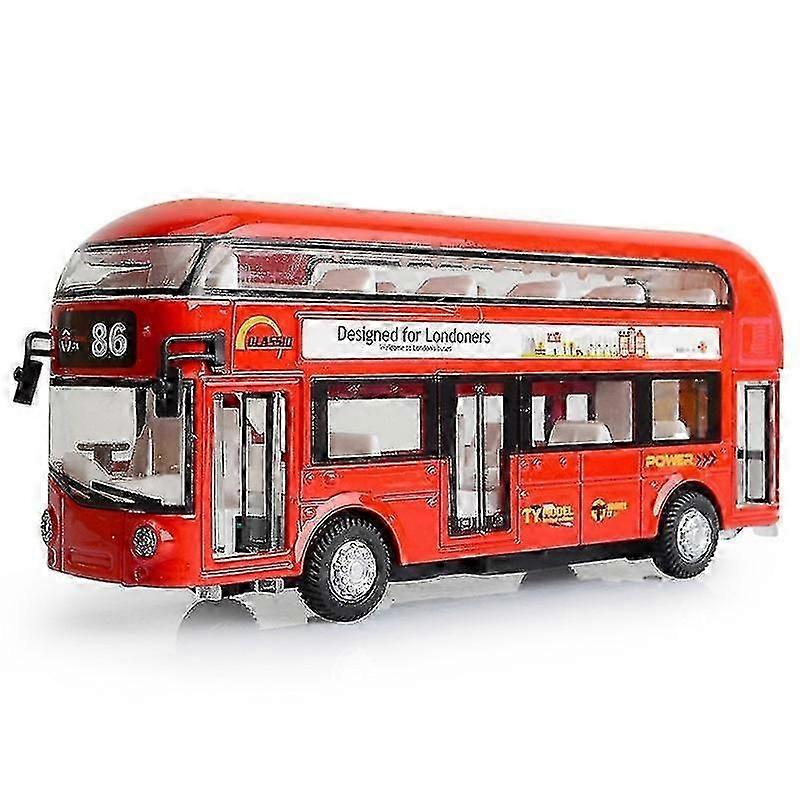 Double Decker London Bus Toy Doors Piscando com música