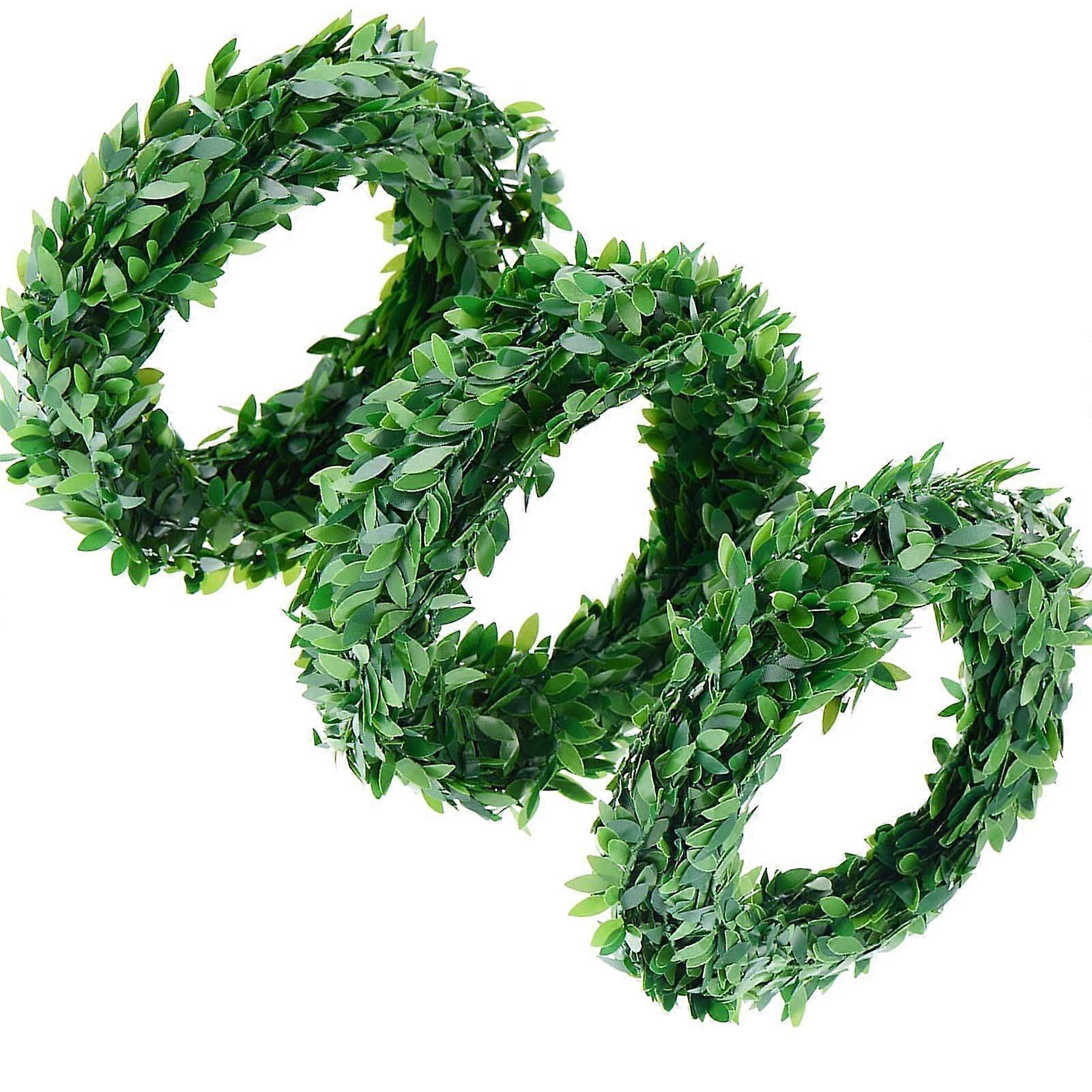 3pcs green leaf rattan--1*2CM leaf large size--7.5 meters/small roll