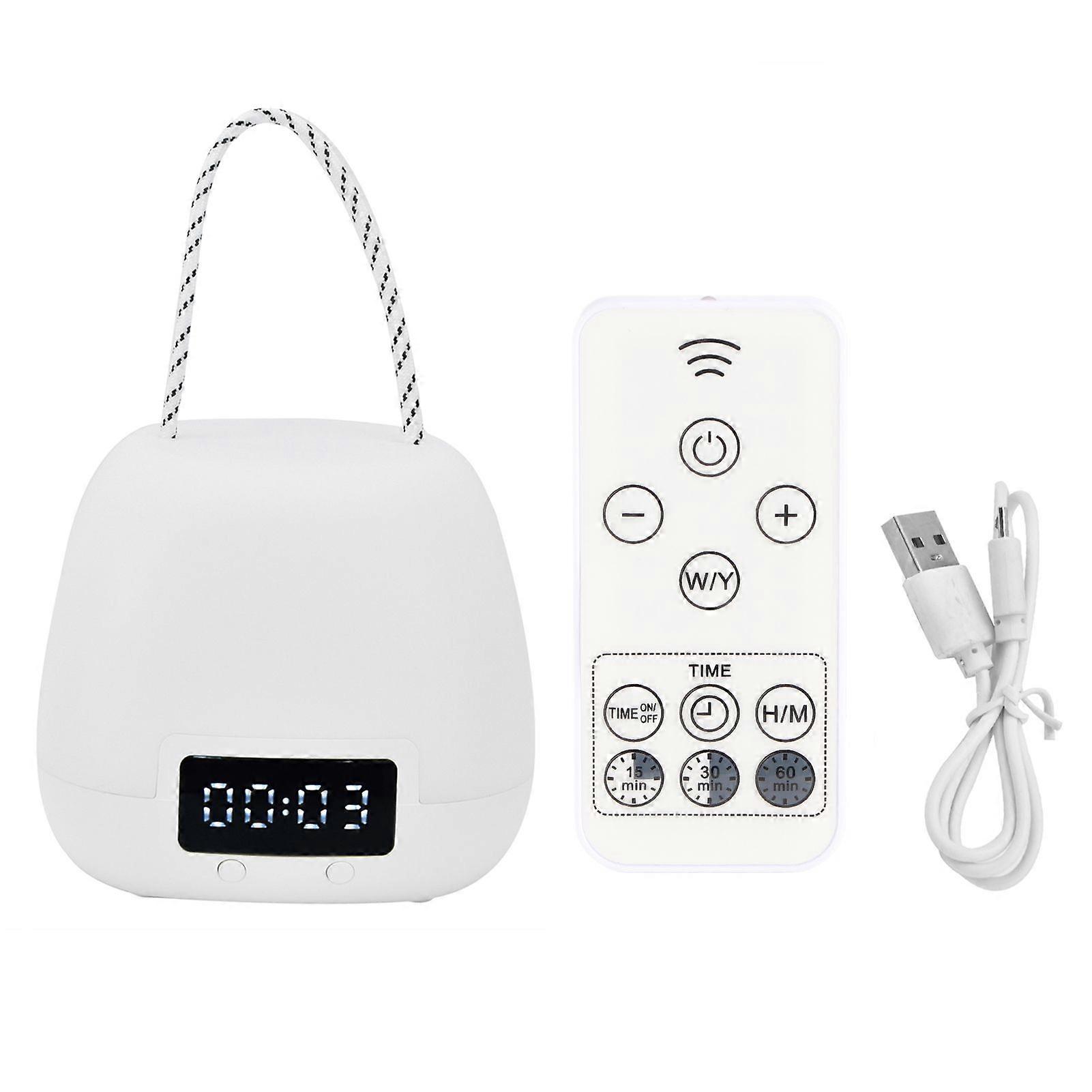 Remote Control Night Light Adjustable LED Portable Bedside Clock Lamp USB Charging Table Lamp
