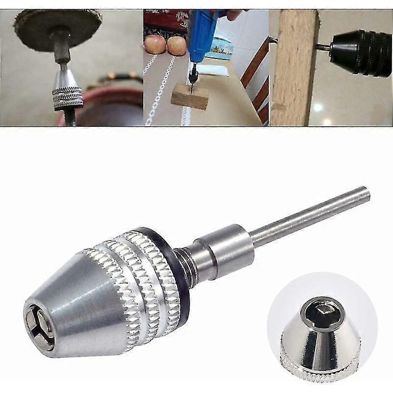Keyless Mini 3-jaw Chuck Screwdriver Adapter with Quick Change 2.35mm Round Shank Cylindrical Shank 0.3-3.4mm Drill Bits Countersinks for Micro-produc