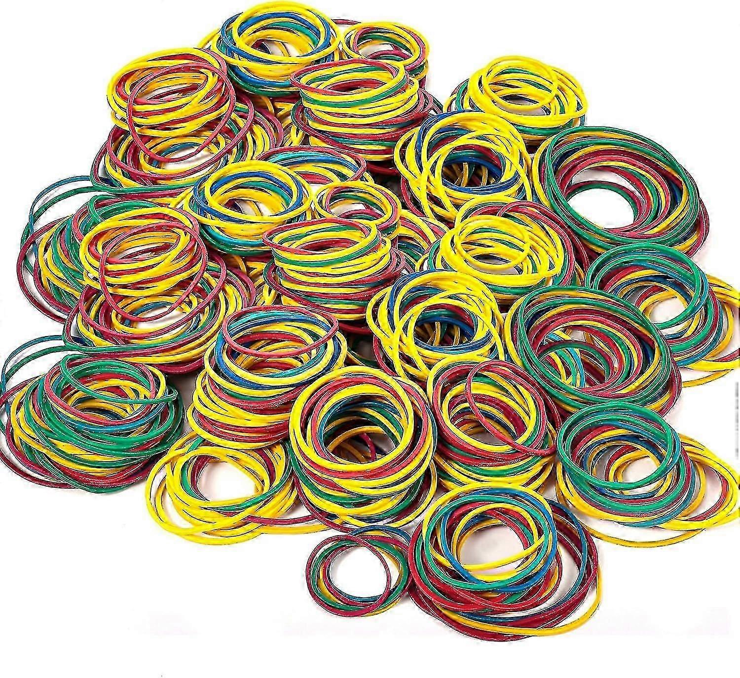 Färgglada gummiband - 500-pack i 3 storlekar