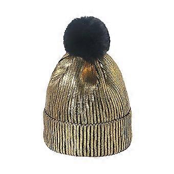 Lilla Metallic Ins Sølv Kvinner Lue Unisex Akryl Varme Jenter Lue Ski Vandring Enkel Lue gull