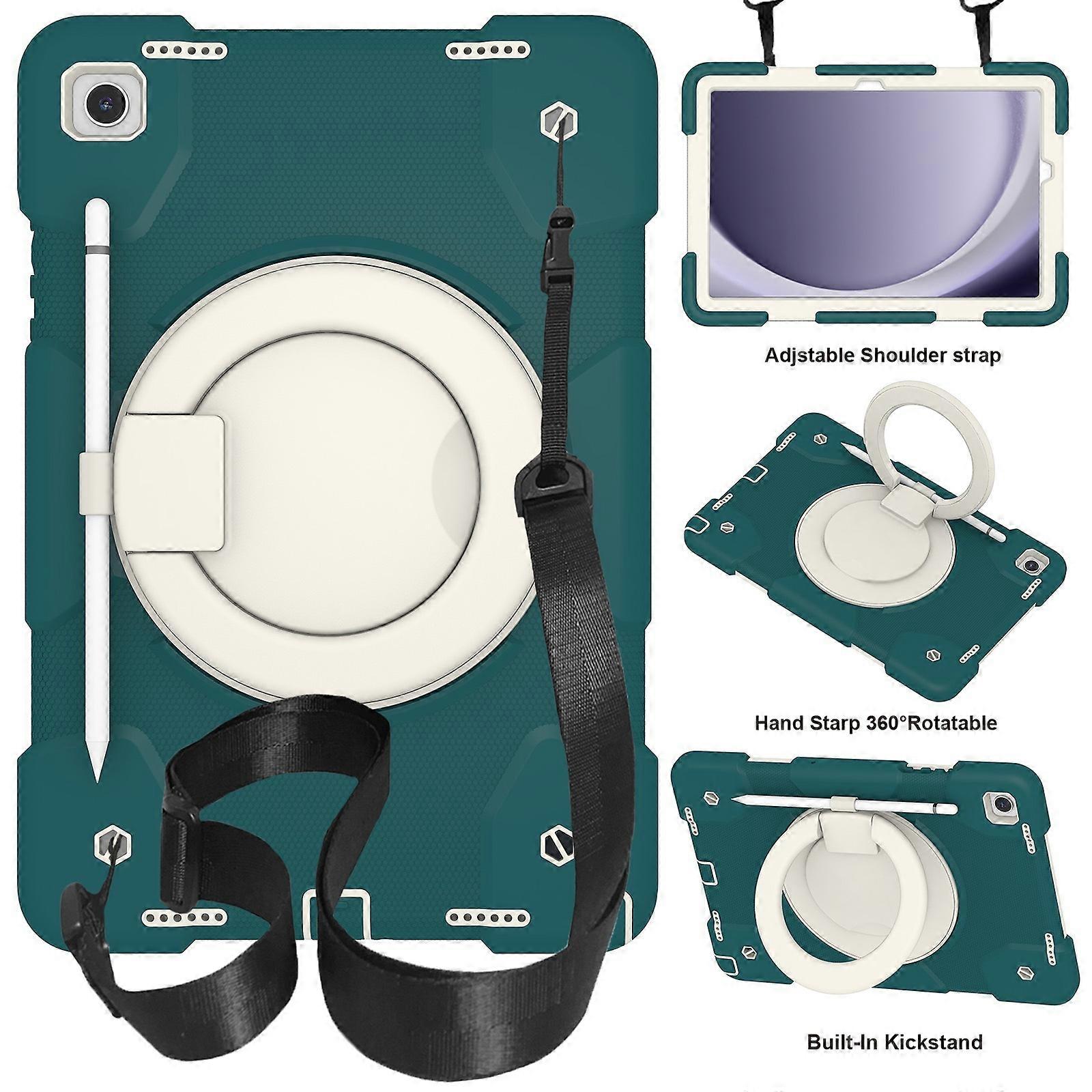 Silicone Hybrid PC Tablet Case with Shoulders Strap