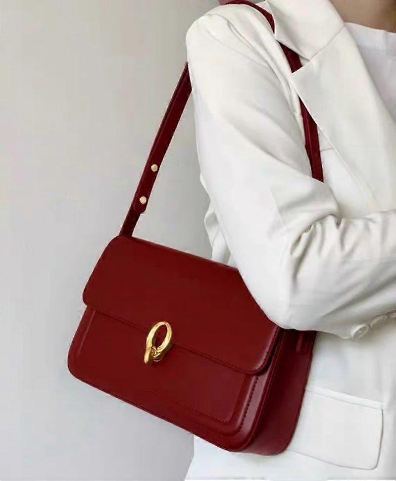 High Quality Red Retro Bridal Wedding Bag, Light Luxury Commuting Armpit Bag