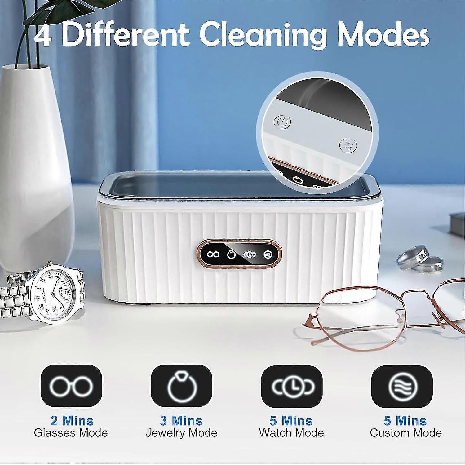 Ultrasonic Jewelry Cleaner, Ultrasonic Cleaner Eyeglasses Ring Cleaner Machine, Portable Ultrasonic Cleaner Machine With 4 Timer