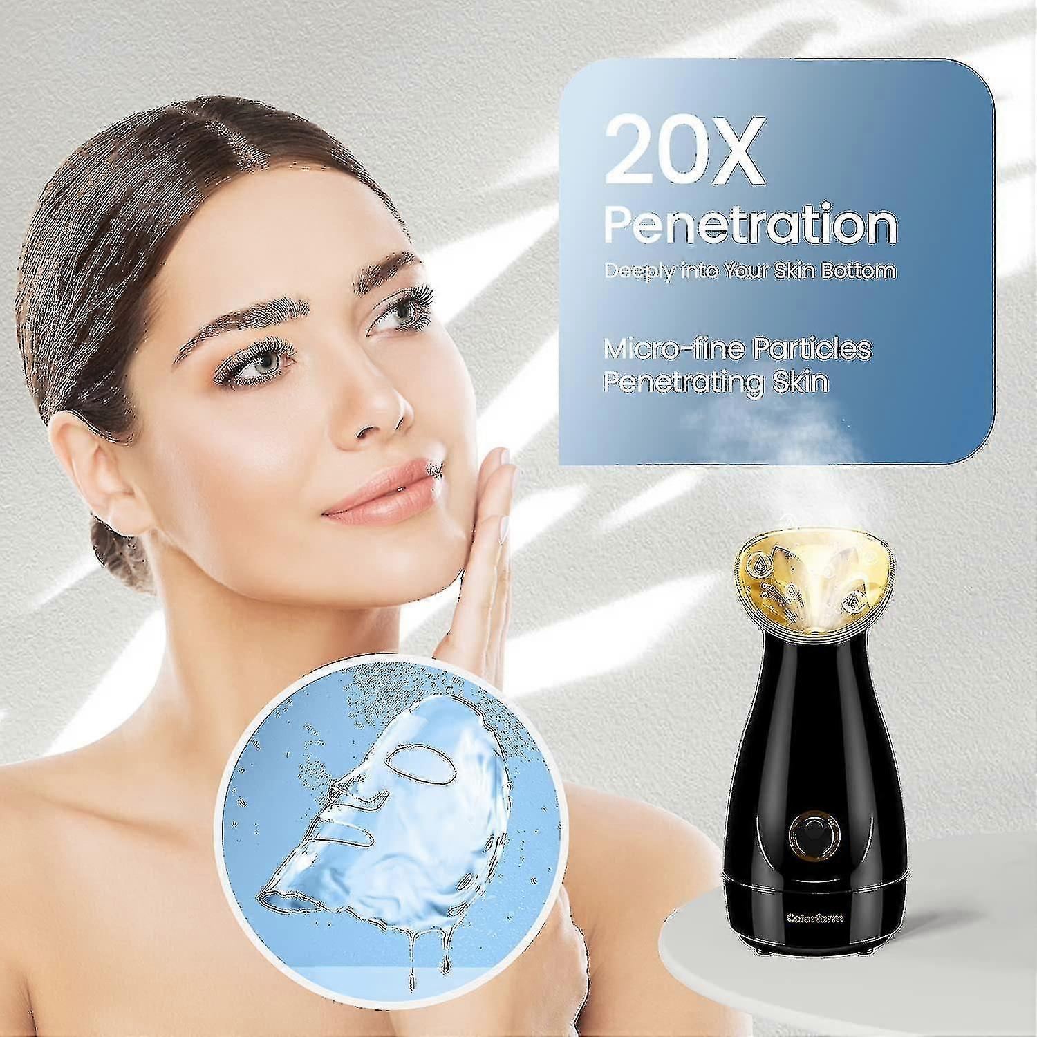 Facial Steamer Nano Ionic Hot Mist Face Steamer Home Sauna Spa Face Humidifier Atomizer For Women Men Moisturizing Unclogs Pores Spa Quality