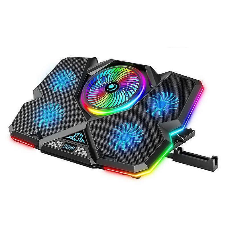 CoolCold Pět ventilátorů 2 USB porty Notebook Chladič Herní notebook Cool Stand, Verze: Touch Symphony Blue