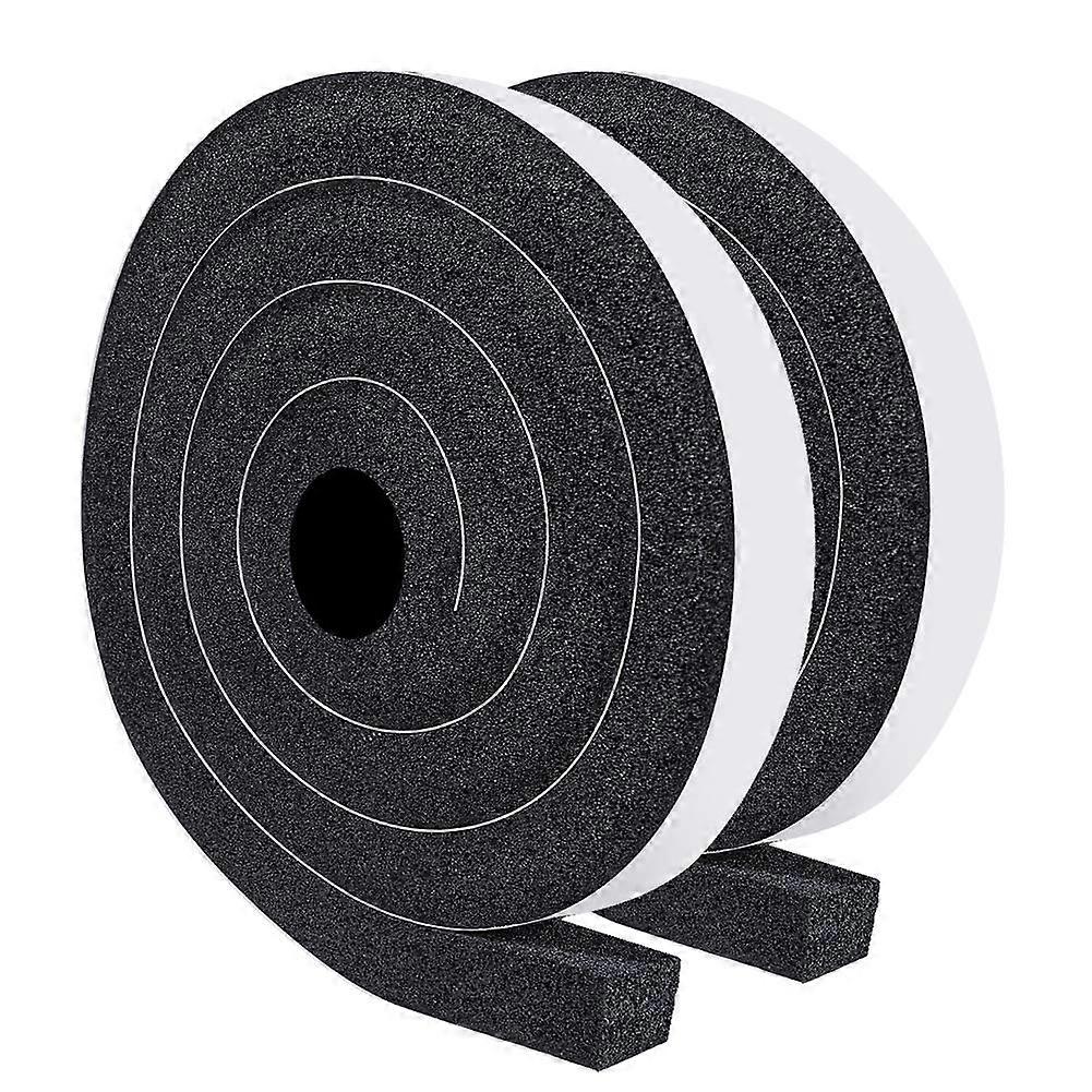 2 rolls of self-adhesive foam strips For weatherproof sealing and insulation 1'' wide x 1'' thick x 13' long Home Practical