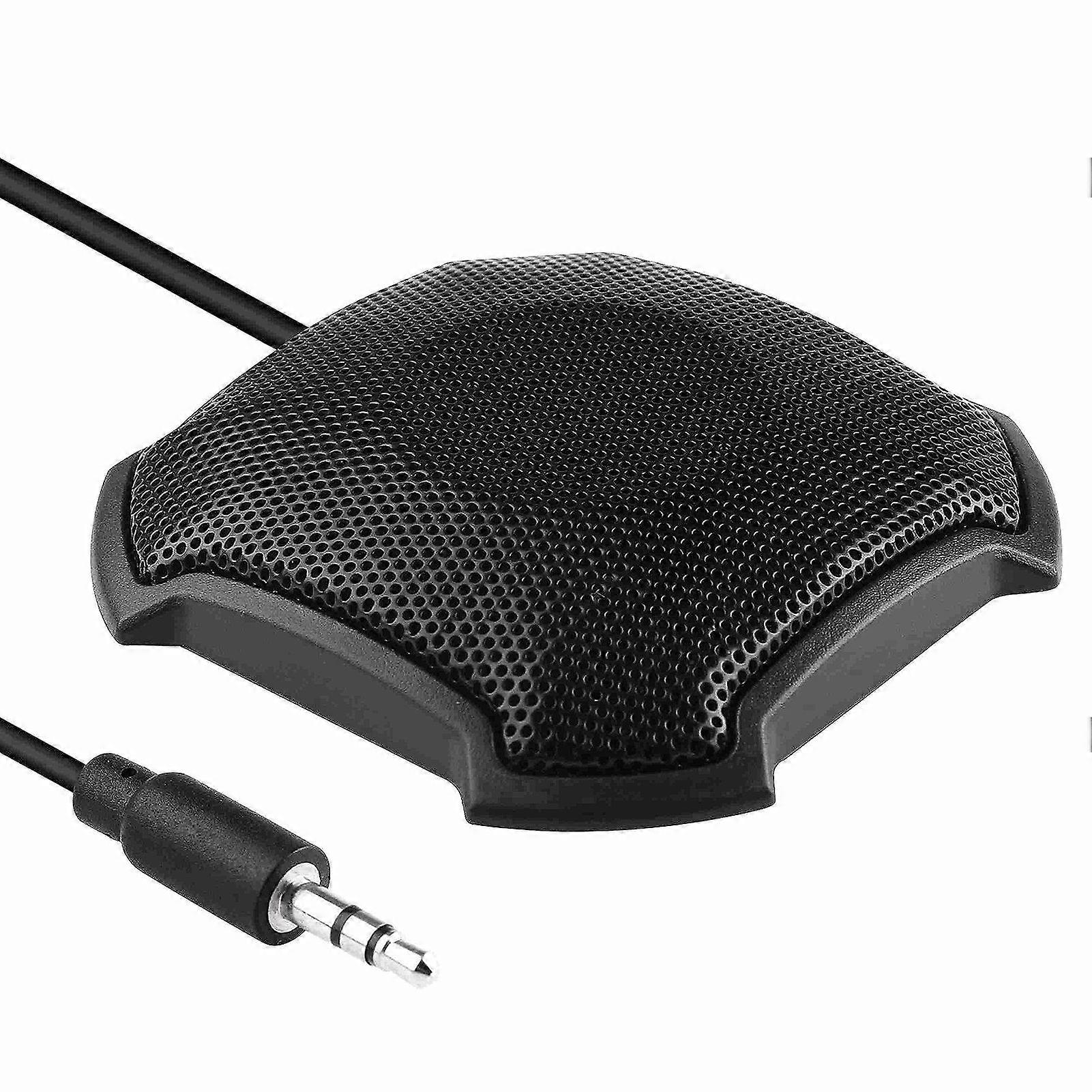 Desktop Conference Microphone 360 Omnidirectional Condenser 3.5mm Plug & Play PC Computer Mic Compatible with Windows Mac for PC Laptop Video Conferen